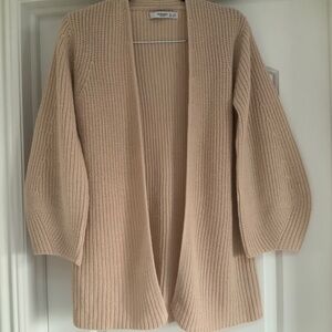 Mango Women's Cream Open-Front Sweater